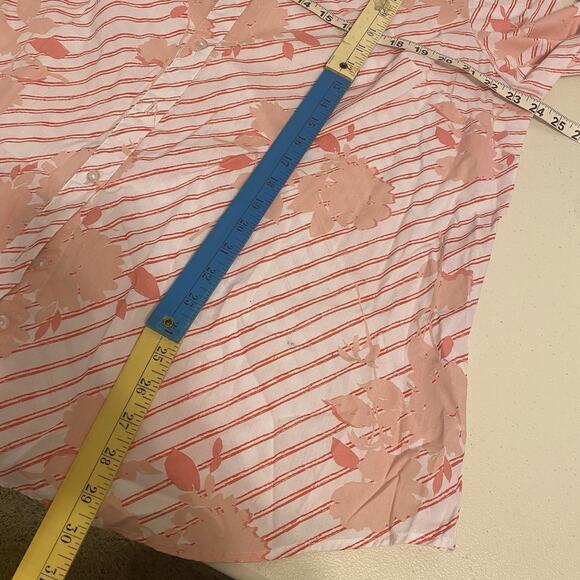 Roamans Button Up Shirt Women Plus Size 20W Floral 1/2Sleeve Casual Lightweight - Picture 2 of 10